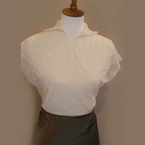 1950's Vintage Sheer Ivory Nylon Blouse